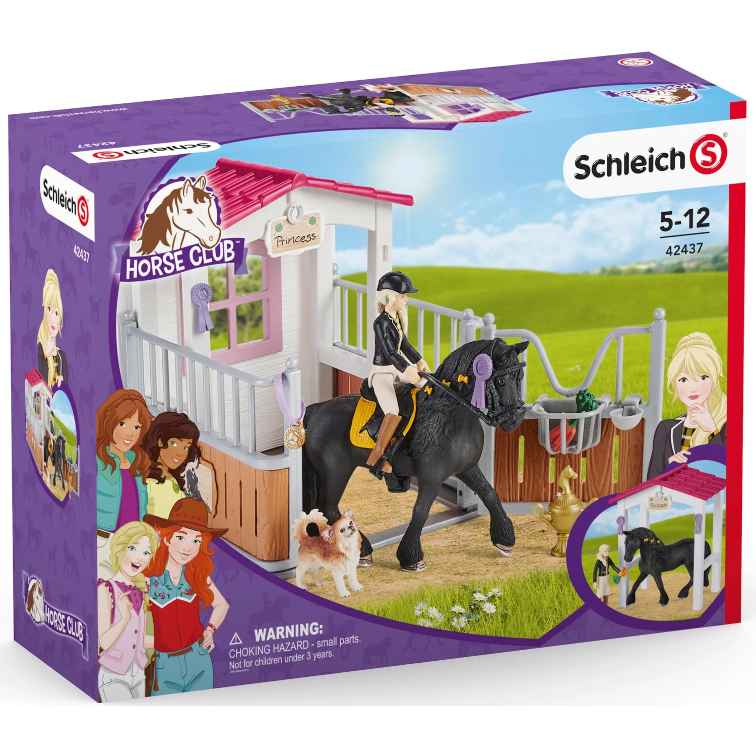 Schleich Horse Club Pferdebox mit Tori und Princess Spielfiguren, inklusive Zubehör.