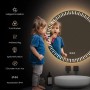 Runder LED Badspiegel mit leuchtendem Rand, dimmbar, 3 Lichtfarben, Antibeschlag & Touchschalter.