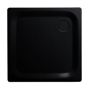 Sanicomfort Duschwanne, Stahl, 90x90 cm, schwarz matt, quadratisch.
