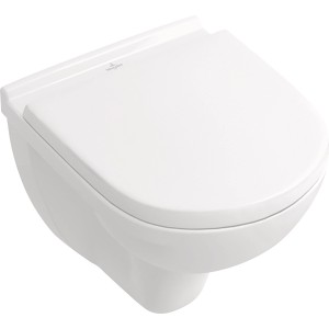 Villeroy & Boch WC-Set O.novo, wandhängend, spülrandlos mit CeramicPlus und WC-Sitz.