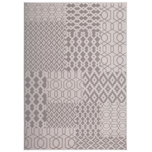 Moderner Teppich Retro 510 in Multicolor-Taupe, 120x170 cm, mit geometrischen Mustern.