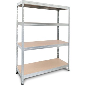 Ar Shelving Schwerlast-Steckregal, verzinkt, mit 4 Böden (180x120x45cm) für Keller, Garage & Werkstatt.