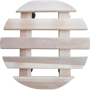 Runder Pflanzenroller aus Buchenholz, glatte Oberfläche, Ø 30 cm.