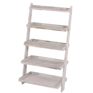 Weißes Standregal/Pflanzregal mit 5 Ablagen im Shabby-Look.