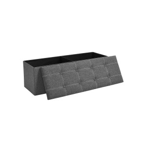 Graue Songmics Sitzbank mit Stauraum, 110x38x38 cm, ideal als Schuhbank.