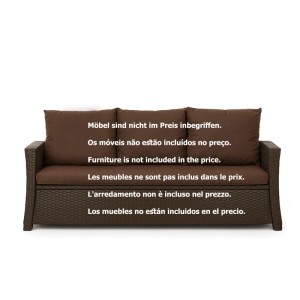 Braunes Gartenkissen Set für 2-Sitzer Sofa, geeignet für Polyrattan Möbel. Erhöht Komfort und Optik.