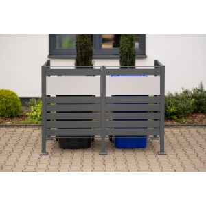 Westmann Mülltonnenverkleidung Planum, anthrazit/grau, für zwei 240 l Tonnen.