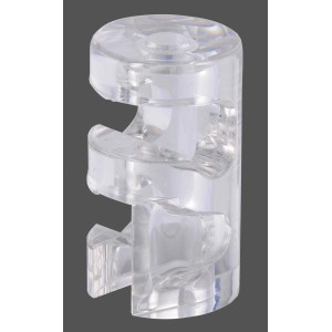 Transparenter Just Light Kabelhalter aus Kunststoff für Lampenkabel.
