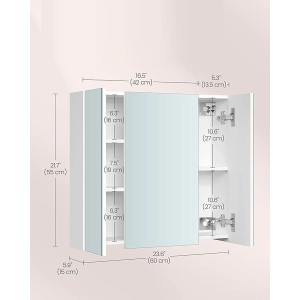 Songmics Spiegelschrank Kailyn 15 x 90 x 60 cm Weiß
