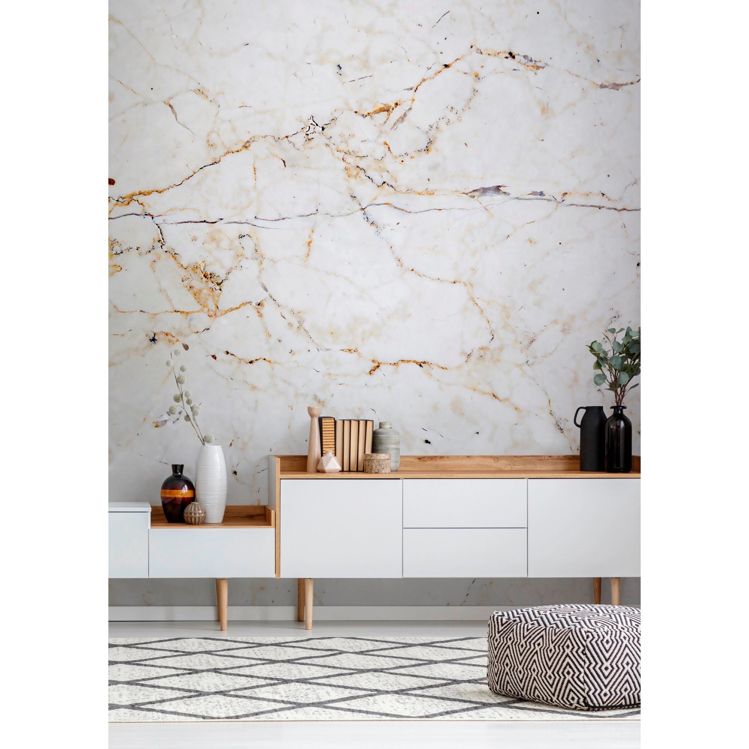 Art for the Home Fototapete Milano, 300x300 cm, Marmor-Optik im Wohnraum.