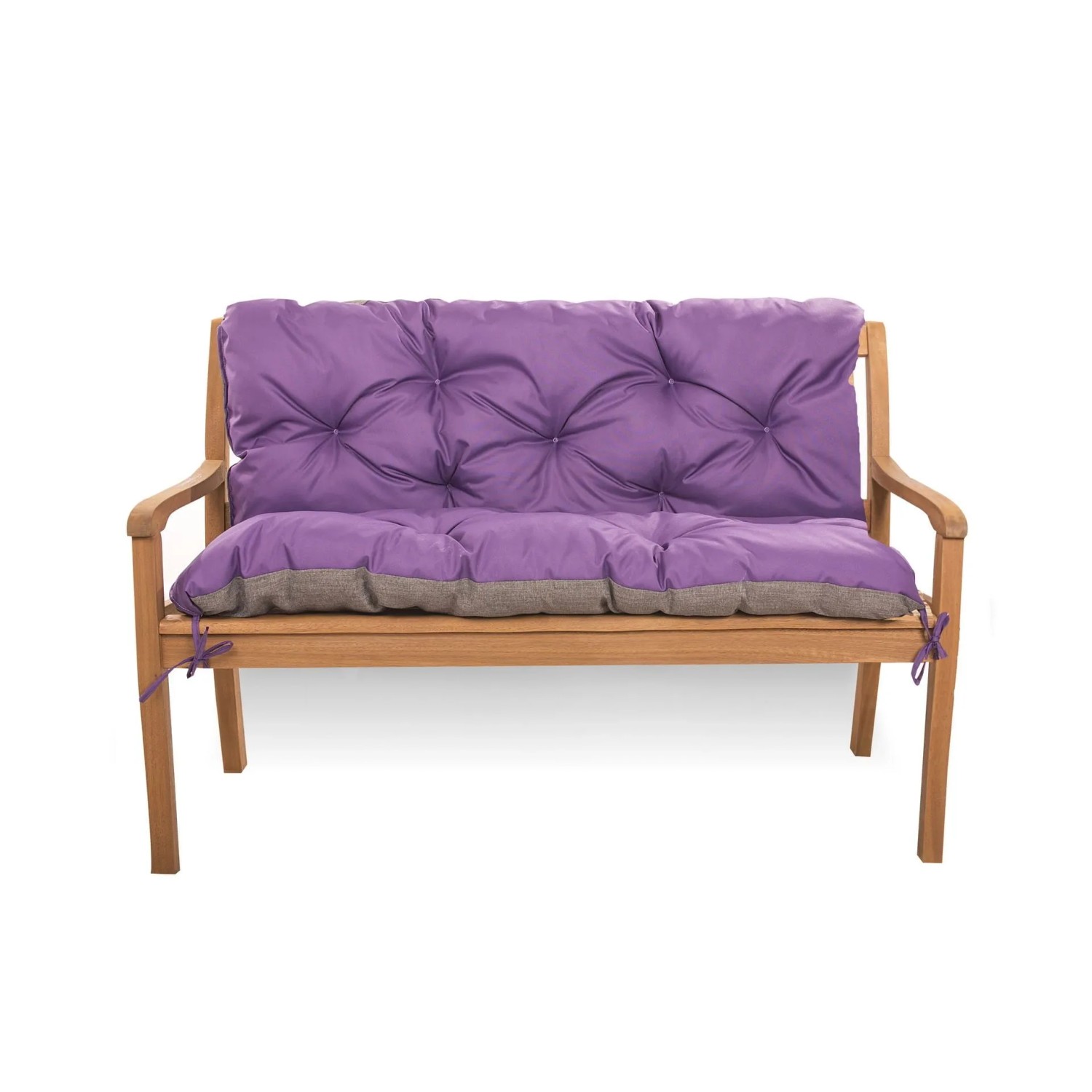 Setgarden violette/graue Bankauflage für 2-Sitzer Gartenbank, gesteppt. Bequemes Outdoor Sitzkissen.