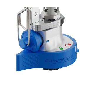 Campingaz Gaskocher Twister Connect, kompakter Campingkocher mit blauer Basis und silbernem Brenner.