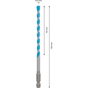 Bosch Expert Multi Construction Bohrer Hex-9, 6 mm, Universalbohrer für präzise Bohrungen.
