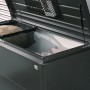 Offene Biohort Loungebox 160 Dunkelgrau-Metallic, Universalbox für Sitzkissen und Gartenzubehör.