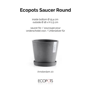 Ecopots Untersetzer Ø Grau 20 cm