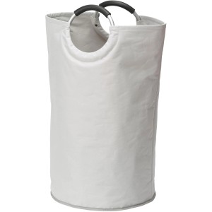 Beiger Wenko Wäschesammler Jumbo Stone, 69 l, mit Aluminiumgriffen. Wäschekorb für Bad oder Schlafzimmer.
