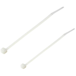 Weiße REV Kabelbinder, 150 mm, 100 Stück, zum Befestigen von Kabeln.