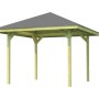 Weka Gartenlaube Paradies, 333x333 cm, Holzpavillon mit grauem Dach.