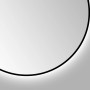 Runder DSK Design LED-Lichtspiegel Silver Globo, Ø 120 cm, mit schwarzem Rahmen.