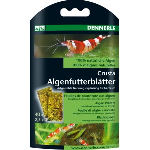Dennerle Nano Algenfutterblätter für Garnelen im Süßwasseraquarium.