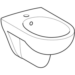 Geberit Renova Wandbidet in Weiß mit Überlauf, Sanitärkeramik für Bad & WC.