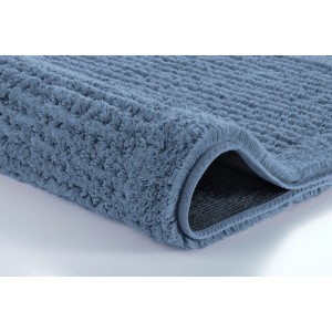 Stahlblauer Kleine Wolke Badteppich Net, 60x90 cm, Baumwolle, flauschige Oberfläche.