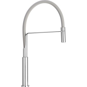 baliv Küchenarmatur KI-1331, grau/chrom, Einhebelmischer mit flexiblem Schlauch.