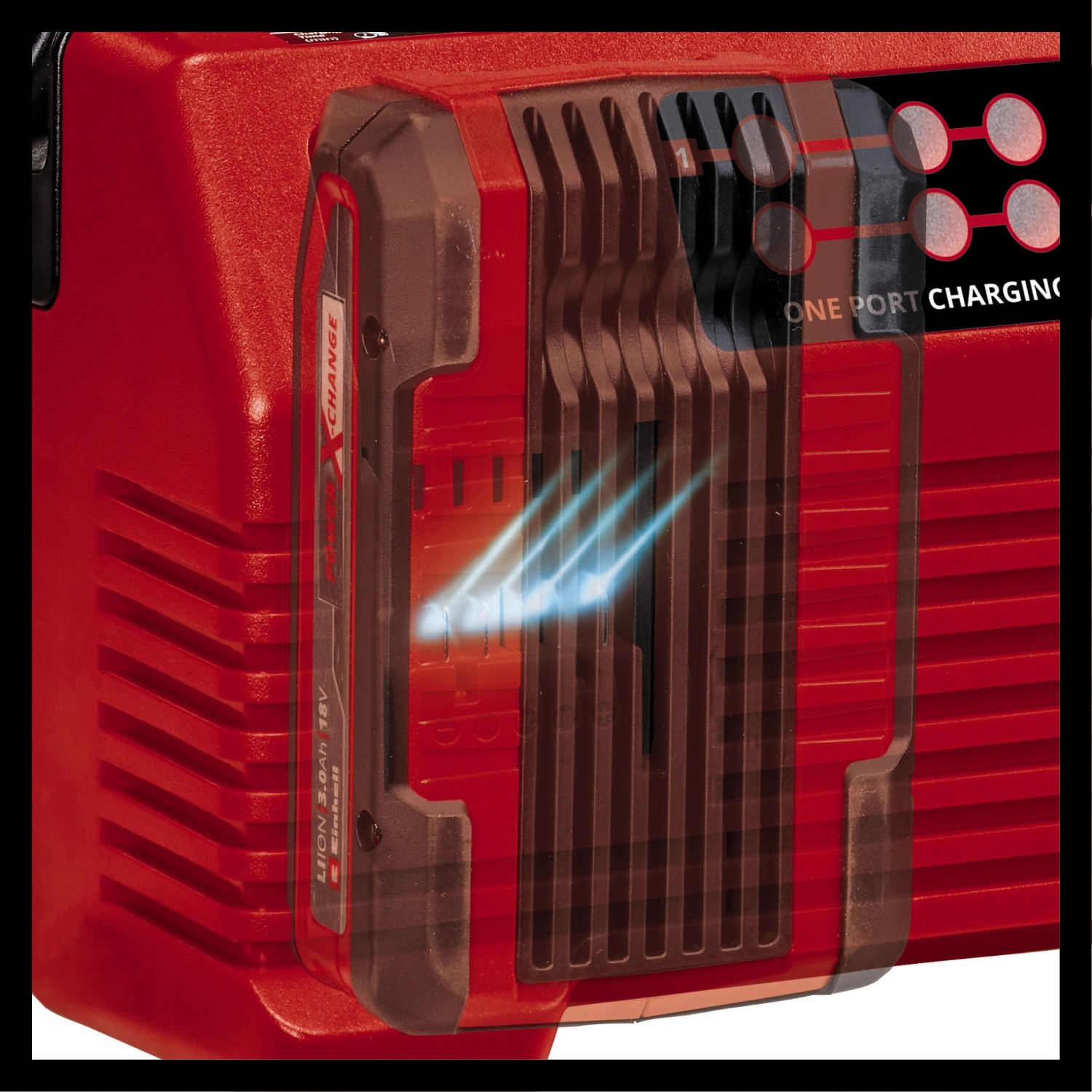 Einhell Power X-Change Power X-Quattrocharger 4 A Ladegerät für Elektrowerkzeuge.