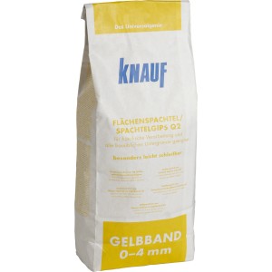 Knauf Gelbband Flächenspachtel 5 kg Sack, Spachtelgips für glatte Wände und Decken.