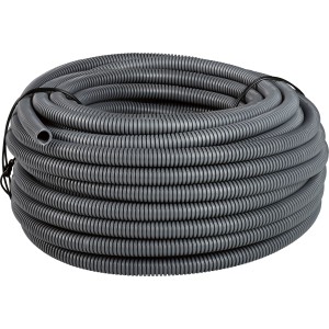 Flexibles, dunkelgraues EN 20 Panzer-Isolierrohr, 25 m Rolle.