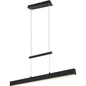 Moderne LED-Pendelleuchte Paros, schwarz matt, mit Switch Dimmer für Wohn- und Esszimmer.