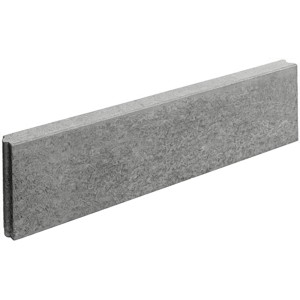 Grauer Randstein, 100x25x5 cm, zur Garteneinfassung und Beetbegrenzung.