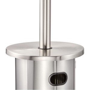 Detailaufnahme: Enders Terrassenheizer Solid Eco Green aus Edelstahl.