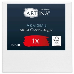 Artina Akademie Keilrahmen, 70x70cm, weiße Leinwand, 280g/m², FSC-zertifiziert.