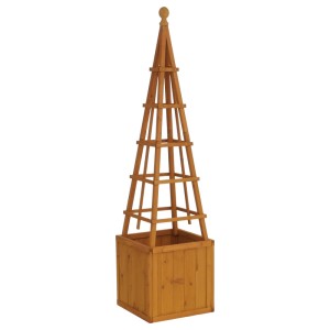 Holz Rankgitter Q18 mit Pflanzkasten, 168x40x40cm, Natur