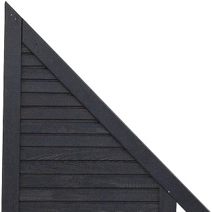 Anthrazitfarbenes Anschlusselement für Duo Sichtschutzzaun, 180x90/90 cm, aus lasiertem Kiefernholz.