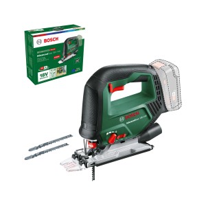 Bosch Akku-Stichsäge Advanced-Saw 18 V-140 mit Zubehör und Verpackung.