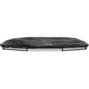 Schwarze EXIT Trampolin Abdeckplane, rechteckig, 214x366cm, schützt vor Schmutz und Wetter.