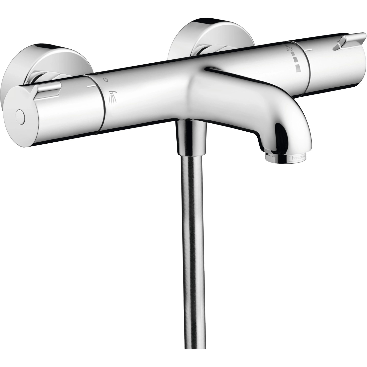 Hansgrohe MyFox Wannenthermostat in Chrom, Aufputz-Montage für Badewanne.