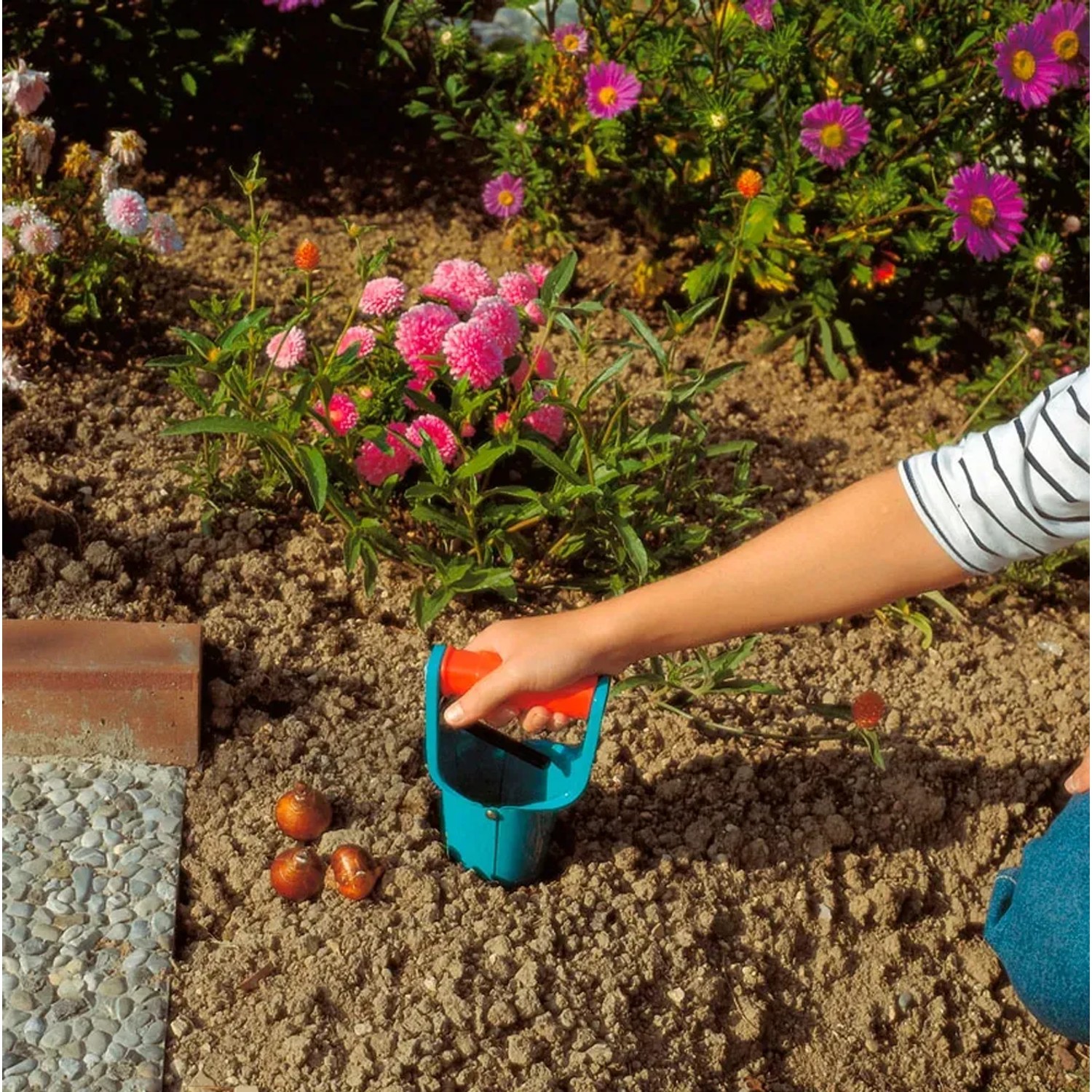 Gardena Blumenzwiebelpflanzer im Einsatz: Blumenzwiebeln setzen leicht gemacht.