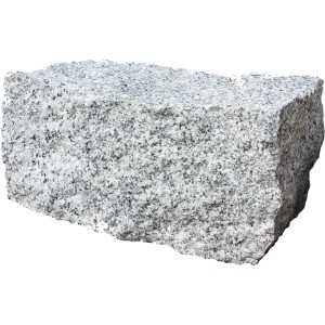 Häusler Naturstein Granit Block, granitgrau, 40x20x20 cm, für Mauern und Beetabgrenzungen.