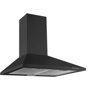 Respekta Dunstabzugshaube Karena CH22055SA, schwarz lackiertes Metallgehäuse.