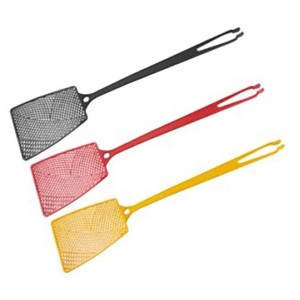 Fackelmann Fliegenklatsche mit Pinzette, sortierte Farben (Schwarz, Rot, Gelb).