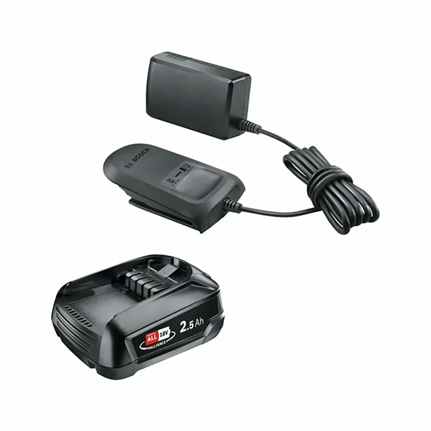 Bosch Akku Starter-Set mit 18V Akku und Ladegerät für Elektrowerkzeuge.