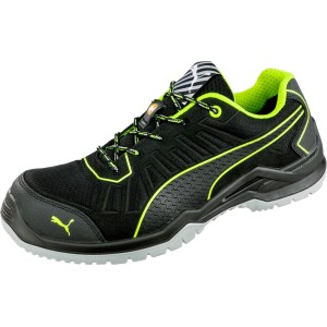 Puma Safety Sicherheitsschuh Fuse TC Green Low S1P, Größe 48, in Schwarz und Grün.