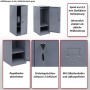 Grauer MCW Spind P63 Büroschrank mit Regalboden, Kleiderstange und Drehriegelschloss.