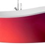 Freistehende Badewanne Aviva, 180x85 cm, Bordeaux-Rot/Weiß, modernes Design.