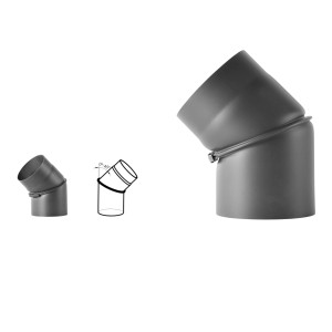 Bertrams Ofenrohrbogen 0°-45° verstellbar ohne Tür Ø 120 mm 2 mm Gussgrau