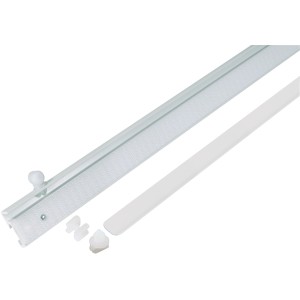 Mydeco Paneelwagen 60 cm, weiß, aus Kunststoff und Metall für Schiebevorhänge und Stilgarnituren.