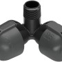 Gardena Winkelstück für Sprinkler-Systeme, 25 mm x 19 mm Außengewinde, grau.